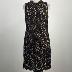 J.Crew Black & Cream Lace Floral Flap Pocket Dress